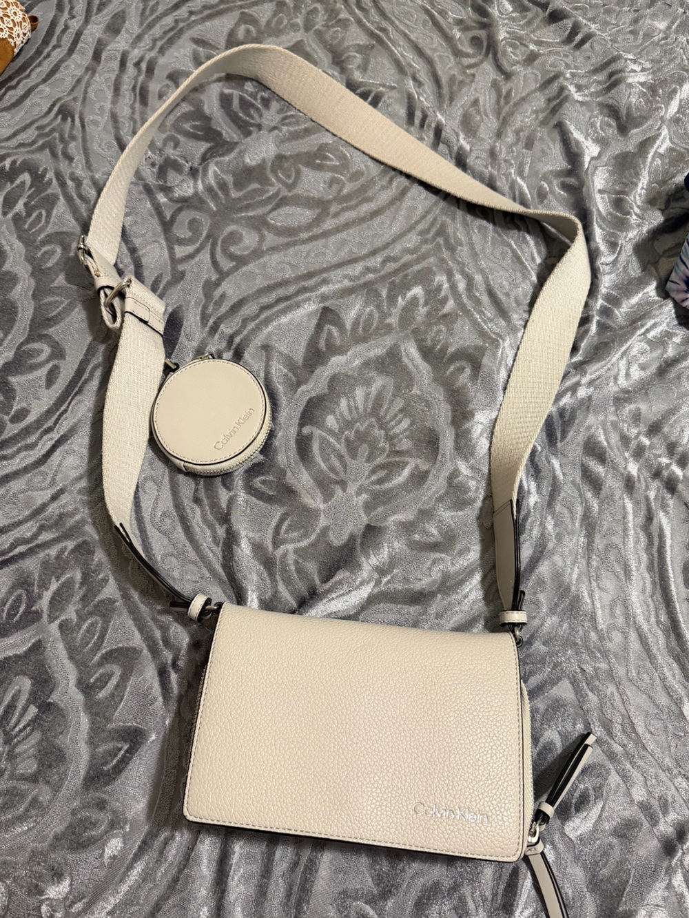 Calvin Klein Gray Crossbody Bag with Coin Pouch